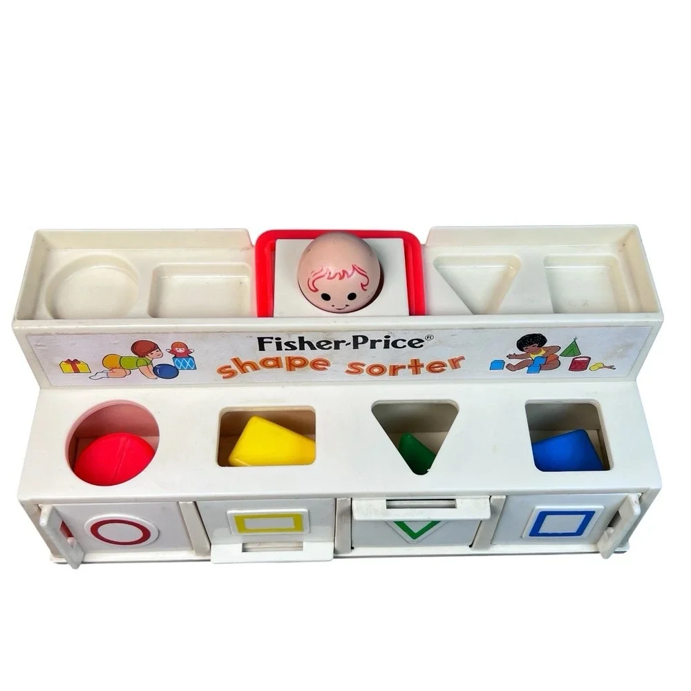 Vintage 1974 Fisher Price Shape Sorter Block Activity Center Educational 412 USA